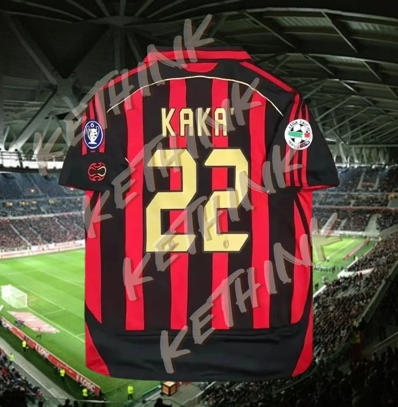 

Popular Classic Retro Away Jersey Men's and Women's Football Club AC Kaka Fan Jersey Football Culture Quick-drying T-shirt
