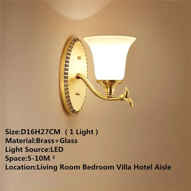 BROTHER Contemporary Brass Wall Lamp American Retro LED Living Room Bedroom Study Room Hotel Villa Model Room Hall Way Aisle Lig