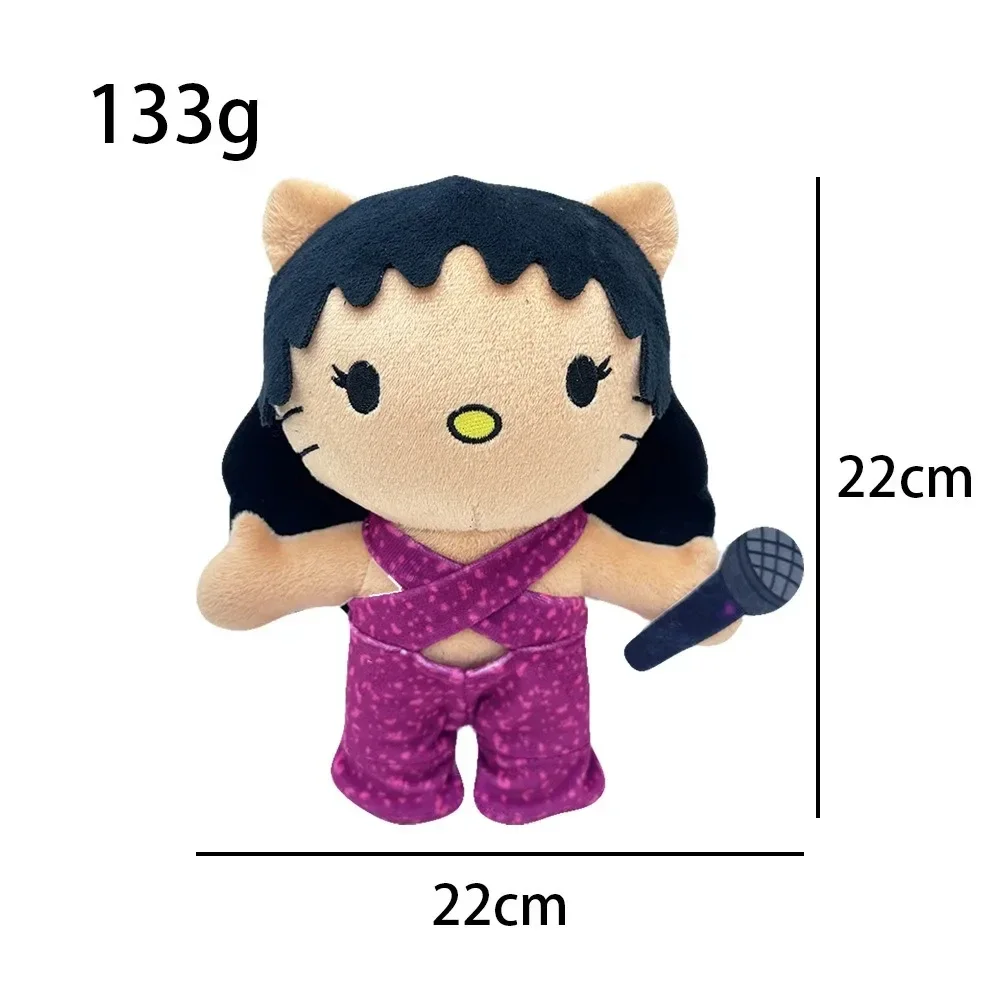 Sanrios Anime Kawaii Hellokittys Selena Singer Plush Toy Cute Cartoon Doll Game Surrounding Girls Sofa Decoration Birthday Gift