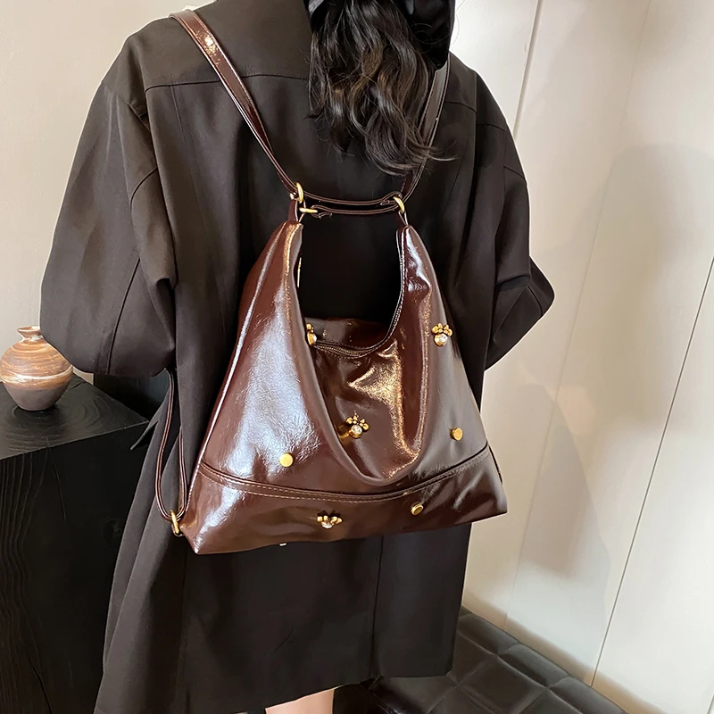 New Trendy Large Capacity Shopper Travel Handbag Causal Style PU Leather Female Shoulder Bag Ladies Hobo Bag Women Tote Bag