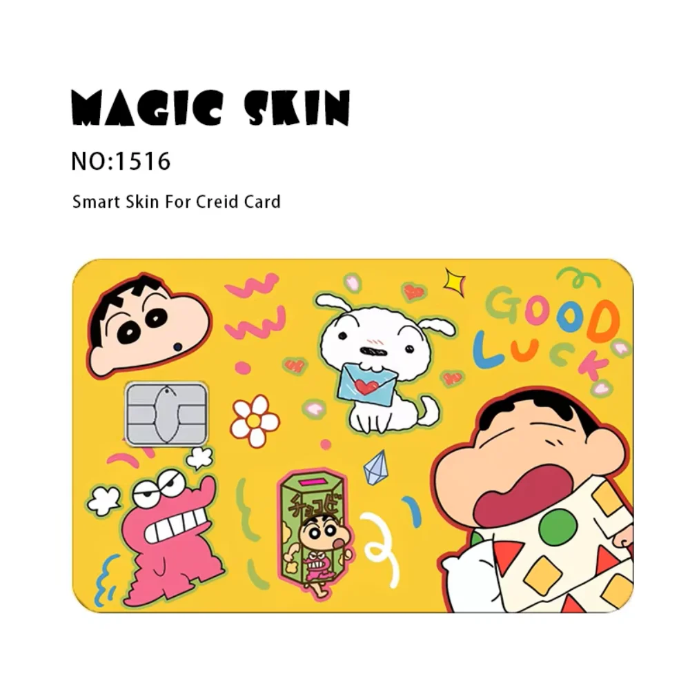 Kawaii Crayon Shin-chan Cute Anime Bank Karty kredytowe Naklejki Fajna dekoracja Wodoodporne i odporne na zarysowania naklejki Prezenty