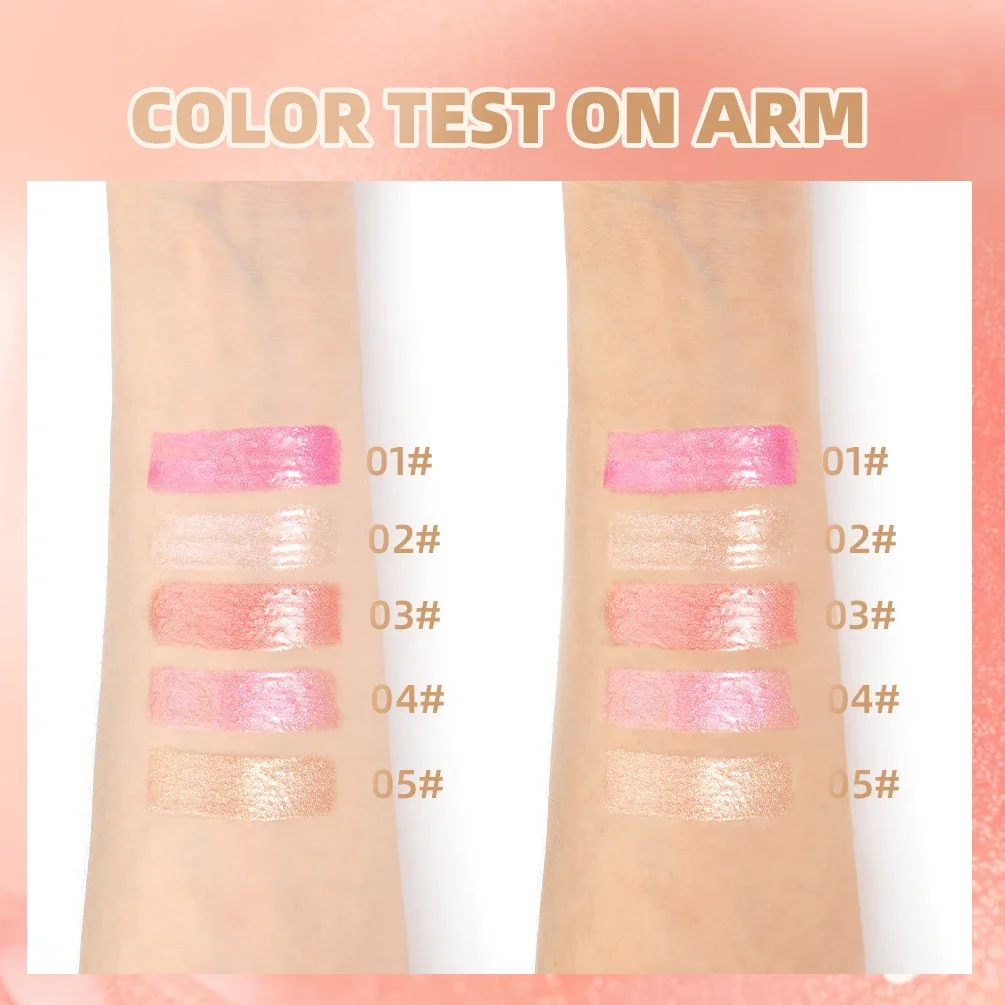 QIBEST 5 Colors Glitter Lip Gloss Long Lasting Diamond Pearlescent Metallic Liquid Lipstick Moisturizing Lip Glaze Cosmetics