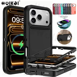 Case For iPhone 17 Pro Max 17e 15 Pro Max 14 Plus 13 12 11 Heavy Duty Shock Absorption Full Body Protective Silicone Rubber Case