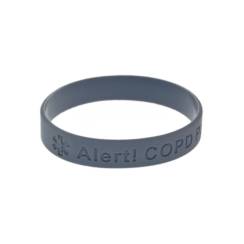 1 PC Alert COPD Patienten-Silikonarmband, Sportarmband, medizinisches Gummiarmband – Detail 3