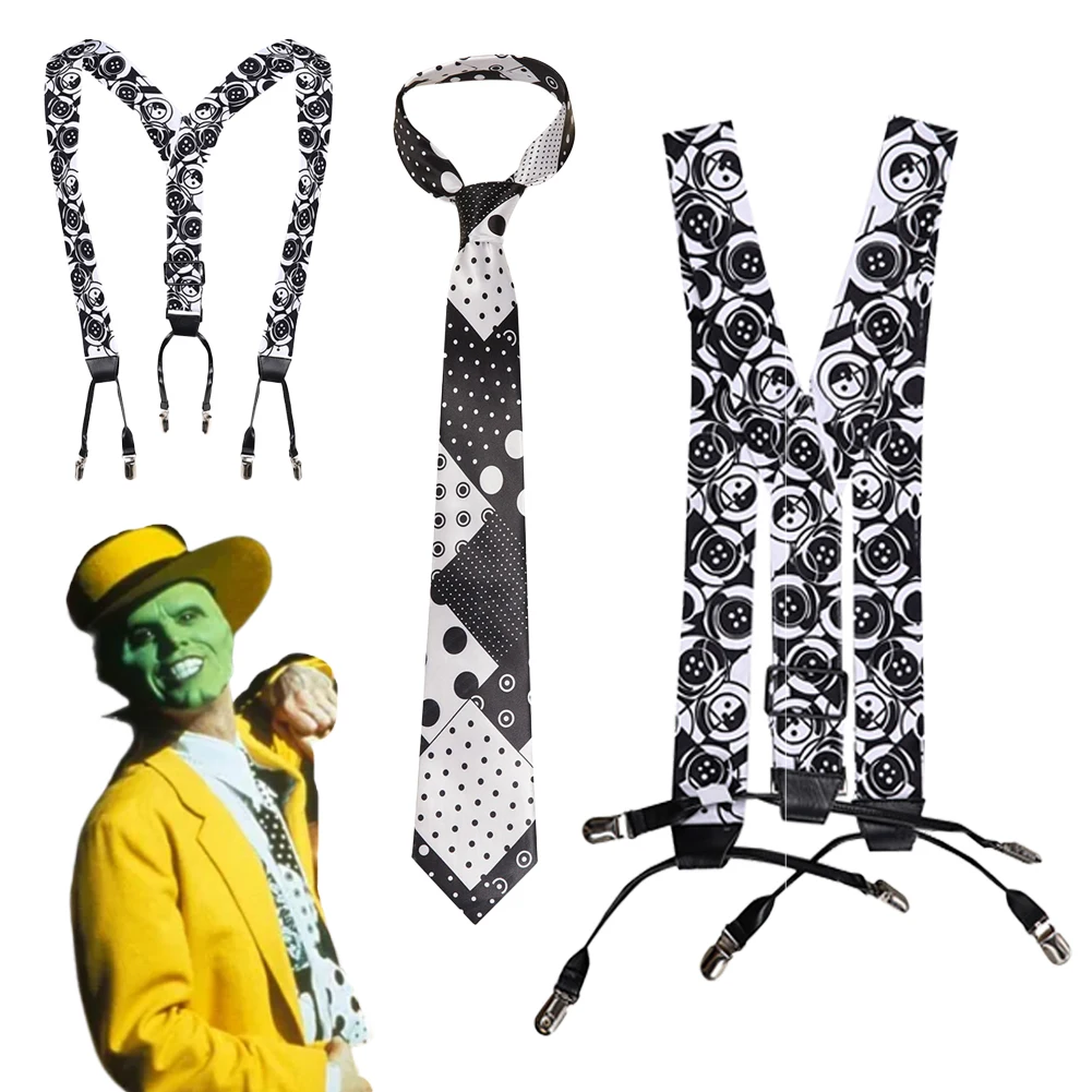 Fantasia máscara stanley masculino cosplay alças de ombro jim filme cosplay disfraz acessórios traje halloween carnaval festa adereços