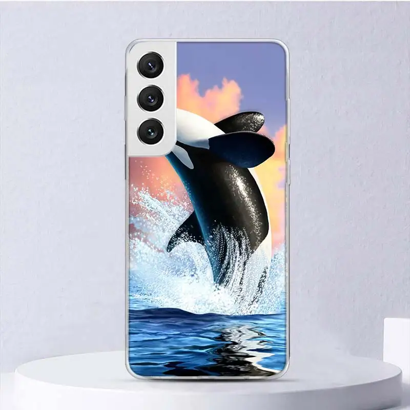 Sea Orcinus Orca Soft Case For Samsung Galaxy S24 S23 S22 S21 Ultra S20 FE S10 Plus Phone Cover S9 S8 + S10E Funda Coque