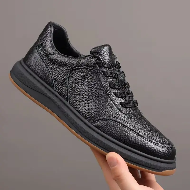 LIHUAMAO Cow leather derby Shoes oxford Sport Casual Sneakers outdoor work shoes lace up men shoes skateboard
