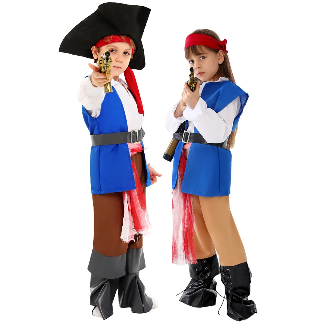 

Halloween Children's Viking Pirate Costume Pirate Captain Set Performance Costume