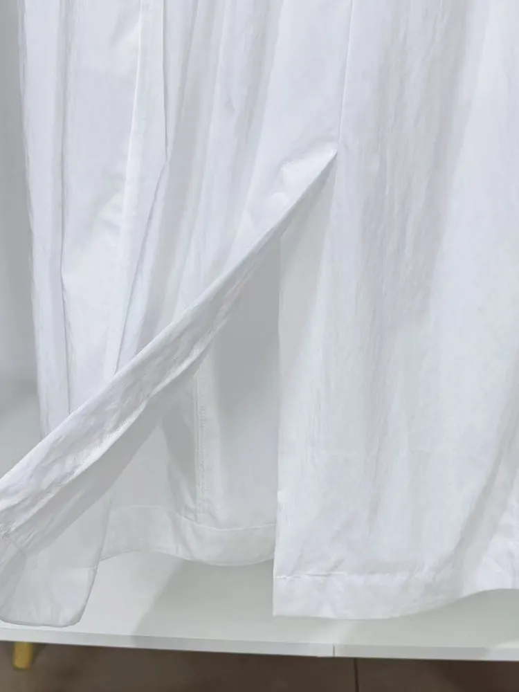 Saia Midi de Cintura Alta, Plissada, em Cor Pura, de Algodão, Sensação Doce e Elegante