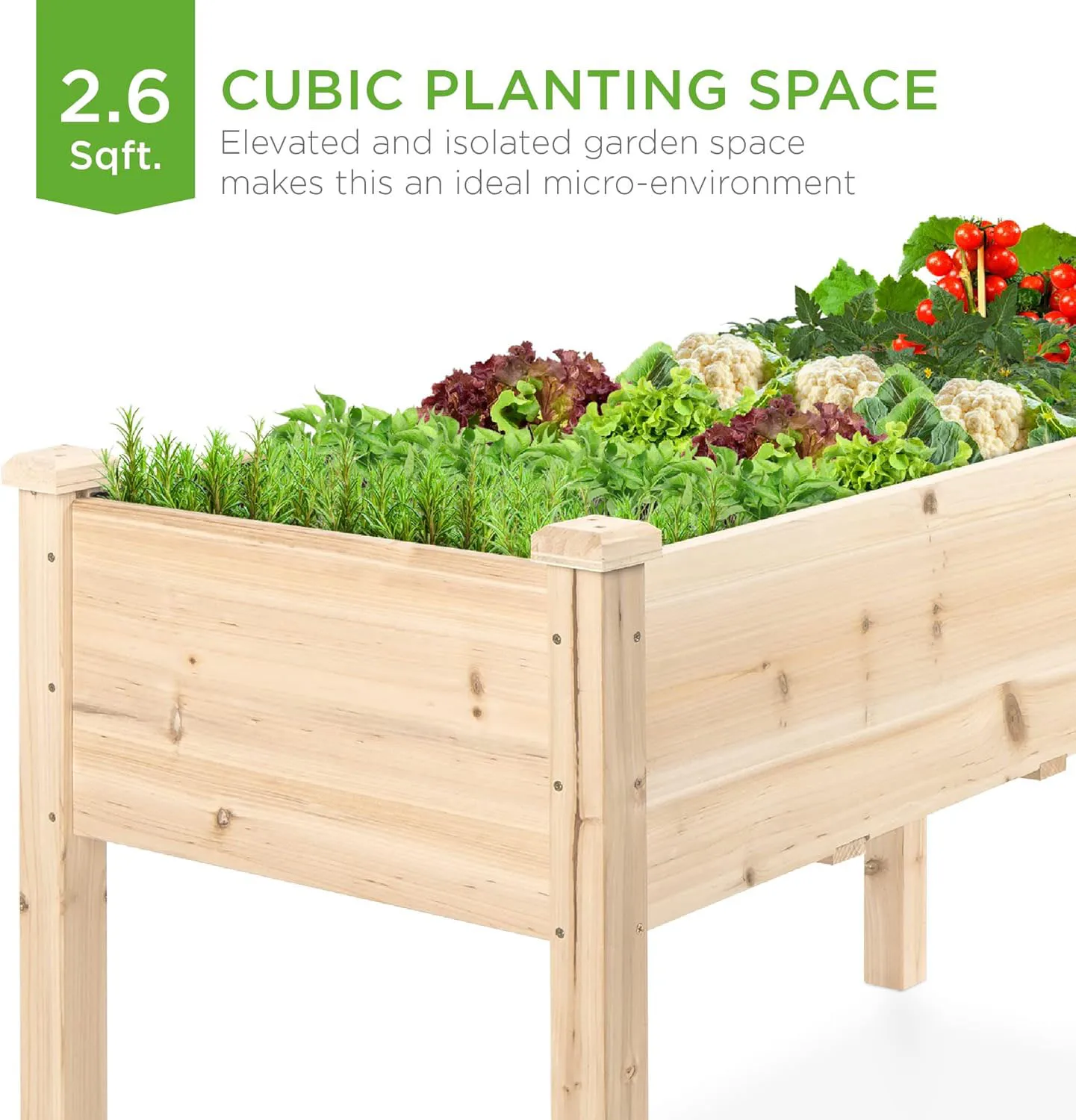 Wooden Raised Garden Bed Planter Box Outdoor Flower Pot Container For Vegetables Herbs Flowers Patio Garden Decoration