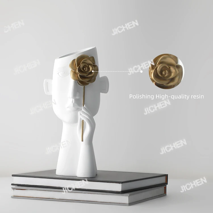 

Новая современная ваза в скандинавском стиле: креативная геометрическая скульптура из смолы и керамики, прозрачная глазурованная, для домашнего декора