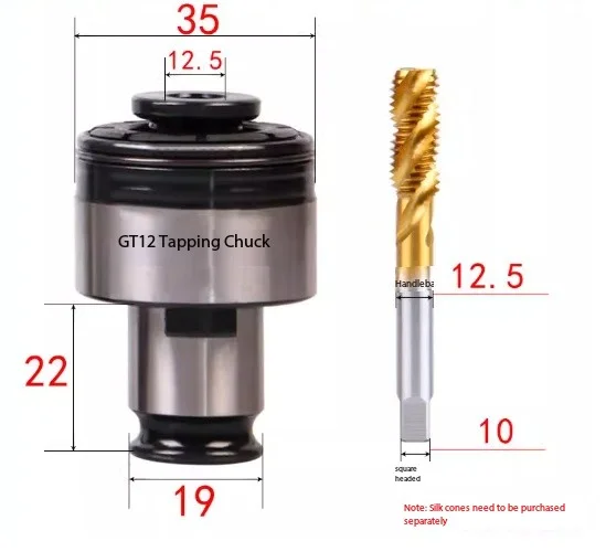 

Универсальный металлический резьбовой патрон с защитой от перегрузки, настольная дрель для нарезания резьбы GT12-M3-M16