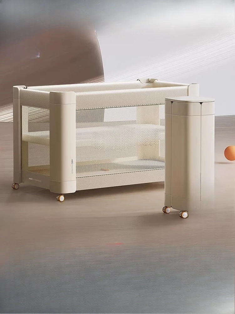 crib, newborn 4D sleep cabin folding splicing queen bed, portable movable bb crib