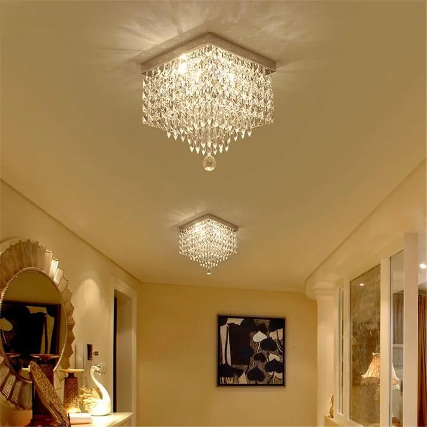 

LED Crystal Ceiling Lamp Plafon Lustre for Entrance Kitchen Passage Daily Lighting Fixtures Home Decor AC110V-240V