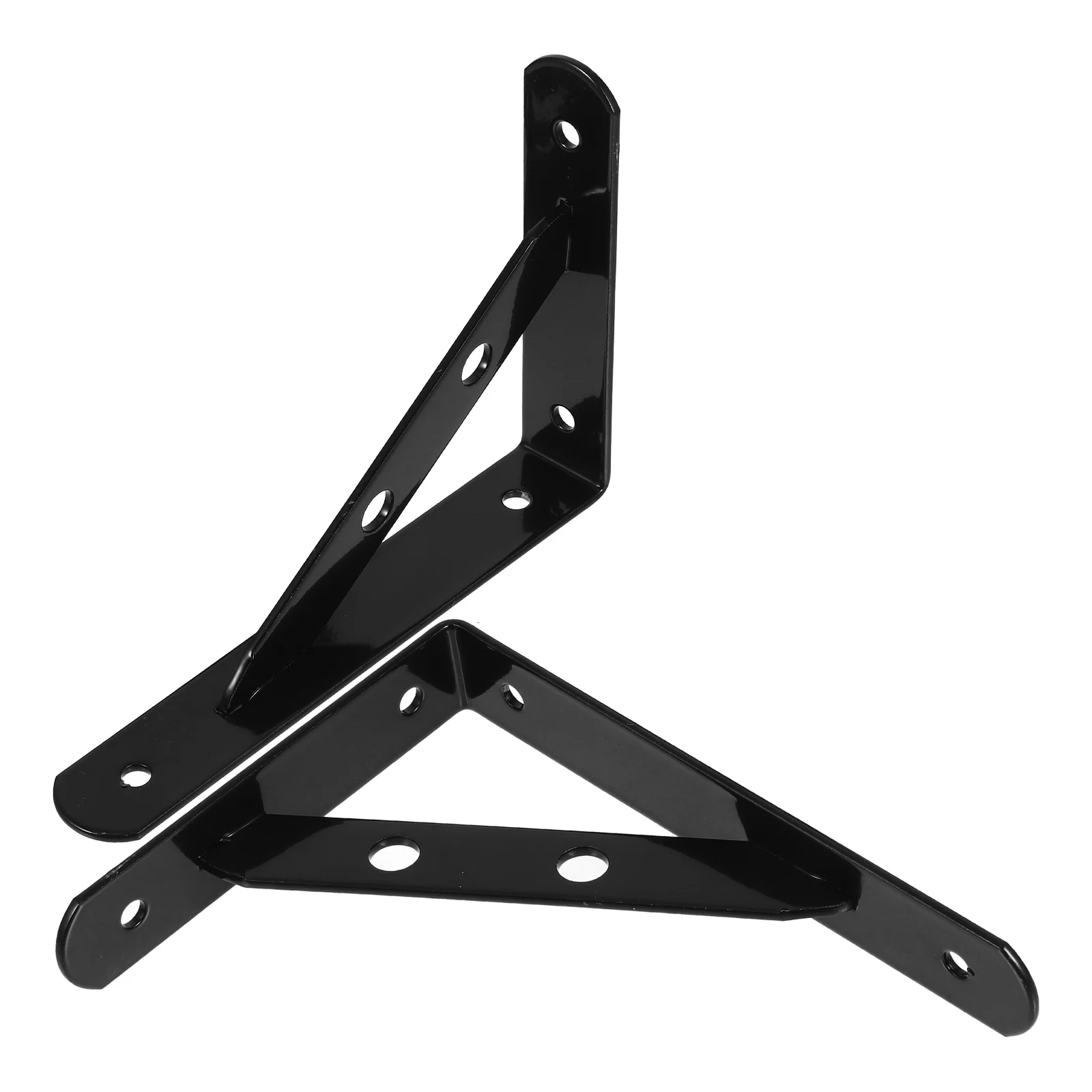 

2Pcs Heavy Duty Wall Shelf Brackets Black Metal Floating Rustic Iron L Brackets for Wood Shelves Home Office Storage Support