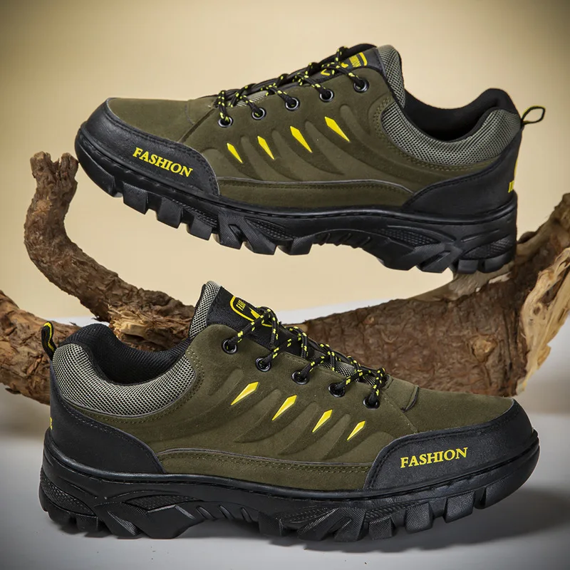 Men Plus Size Outdoor Hiking Work Safety Shoes, Four Seasons Wear-resistant Fashion Casual Running Sneakers