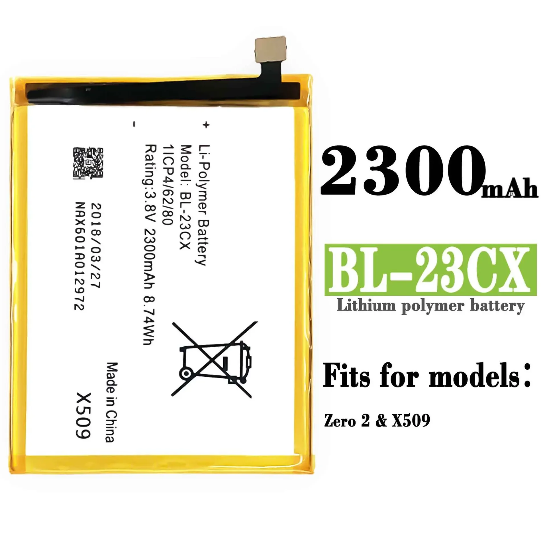 

2300mAh High Quality Replacement Battery For Infinix X509 Zero 2 BL-23CX Mobile Phone Large Capacity Battery