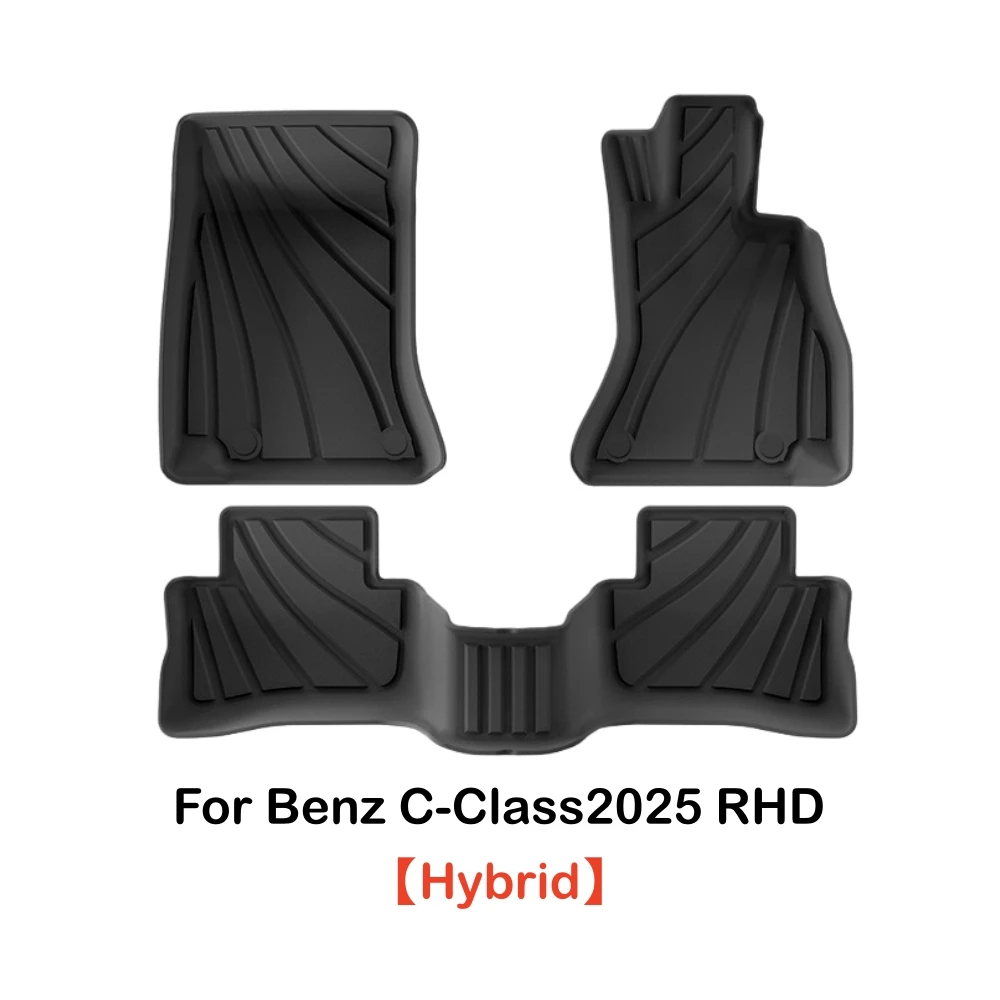 Für Mercedes-Benz C-Klasse C200 C300 C43 C63 Limousine 2025 2026 RHD Fußmatten 3D TPE Fußmatten Wasserdichter Rutschfester Teppich – Detail 6