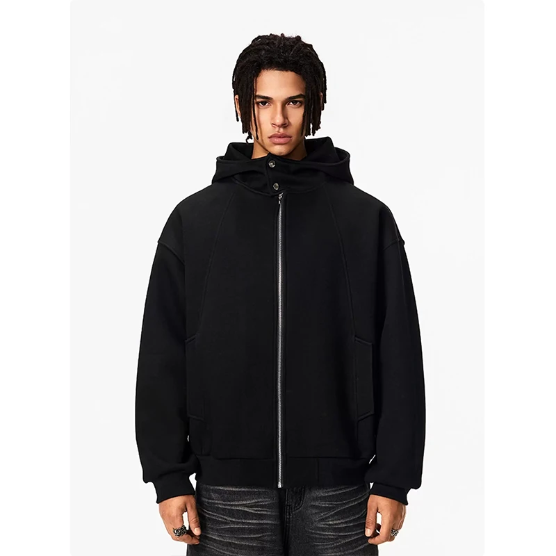 

American Deconstructed Casual Hoodie Men's Spring Autumn New Trendy Loose Fit Cardigan Sweatirt Cotton Polyester Blend