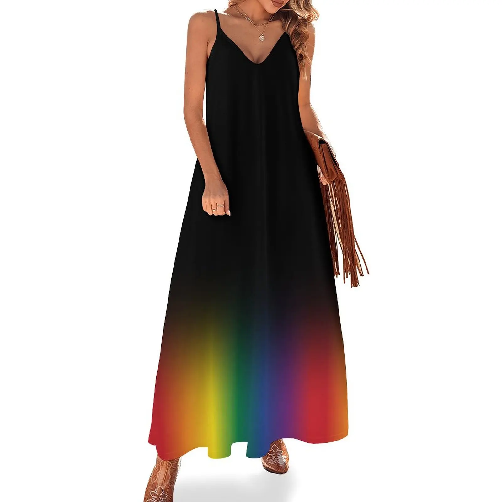 

Gradient Rainbow Sleeveless Dress Long dresses fairy dress