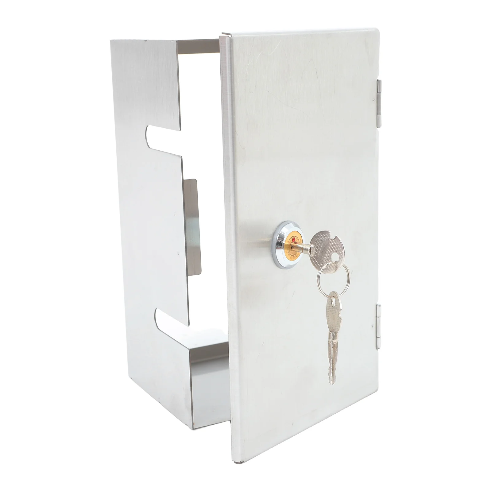 

Stainless Steel 2-Gang Socket Protection Box Heavy Duty Lockable Wall Switch Cover Waterproof Electrical Outlet Guard for Home