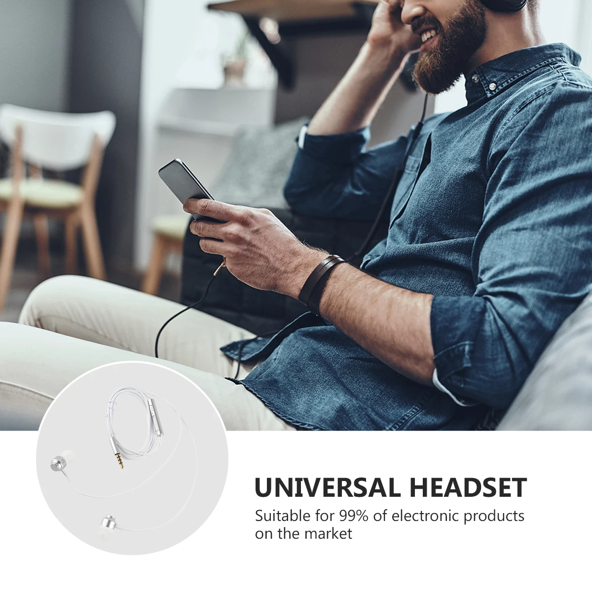 

Heavy Bass In-Ear Earphones 1.2m Wire Control Mic 3.5mm Jack Magnetic Suction Silicone Earmuffs Universal for All