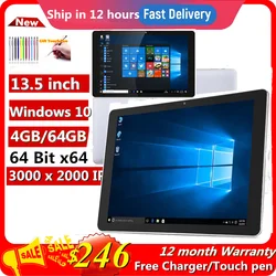 13.5 INCH 4GB+64GB Windows 10 Notebook CWI534 N3450 CPU 3000 x 2000 IPS 64 Bit Dual Cameras WIFI HDMI-Compatible Quad Core