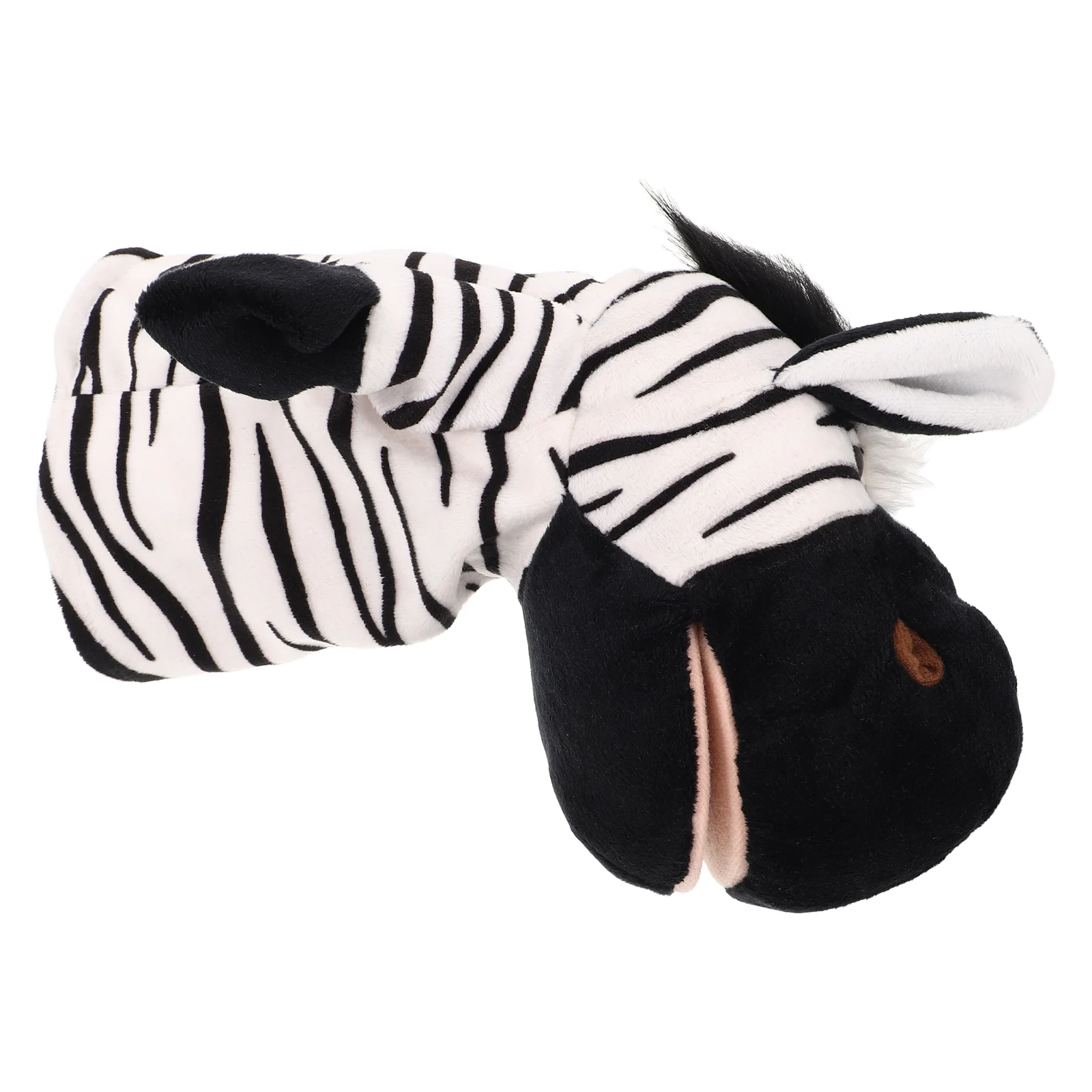 Burattino da dito animale Design zebrato Apertura della bocca Interazione genitore-figlio Burattino per bambini Animali dei cartoni animati Burattini per bambini