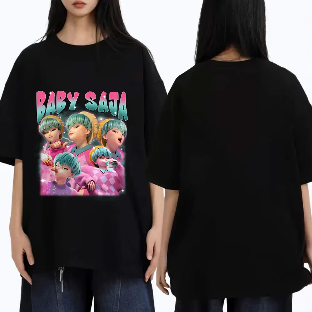 

Kpop Demon Hunters Graphic Tshirt Tops Kawaii Cute Saja Boys Print T-shirts Men Women Cartoon Fashion Trend T Shirt Streetwear