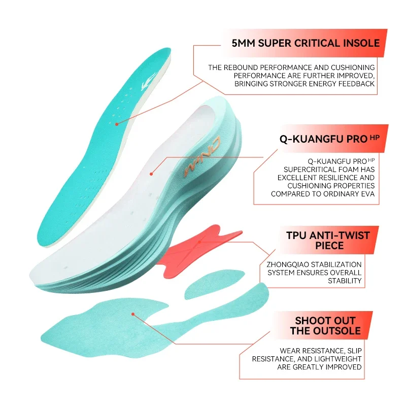 QIAODAN الرياح القوية 3TR الرجال احذية الجري نعل سميك امتصاص الصدمات انتعاش الأوسط ماراثون التدريب أحذية رياضية QDB023252297 #2