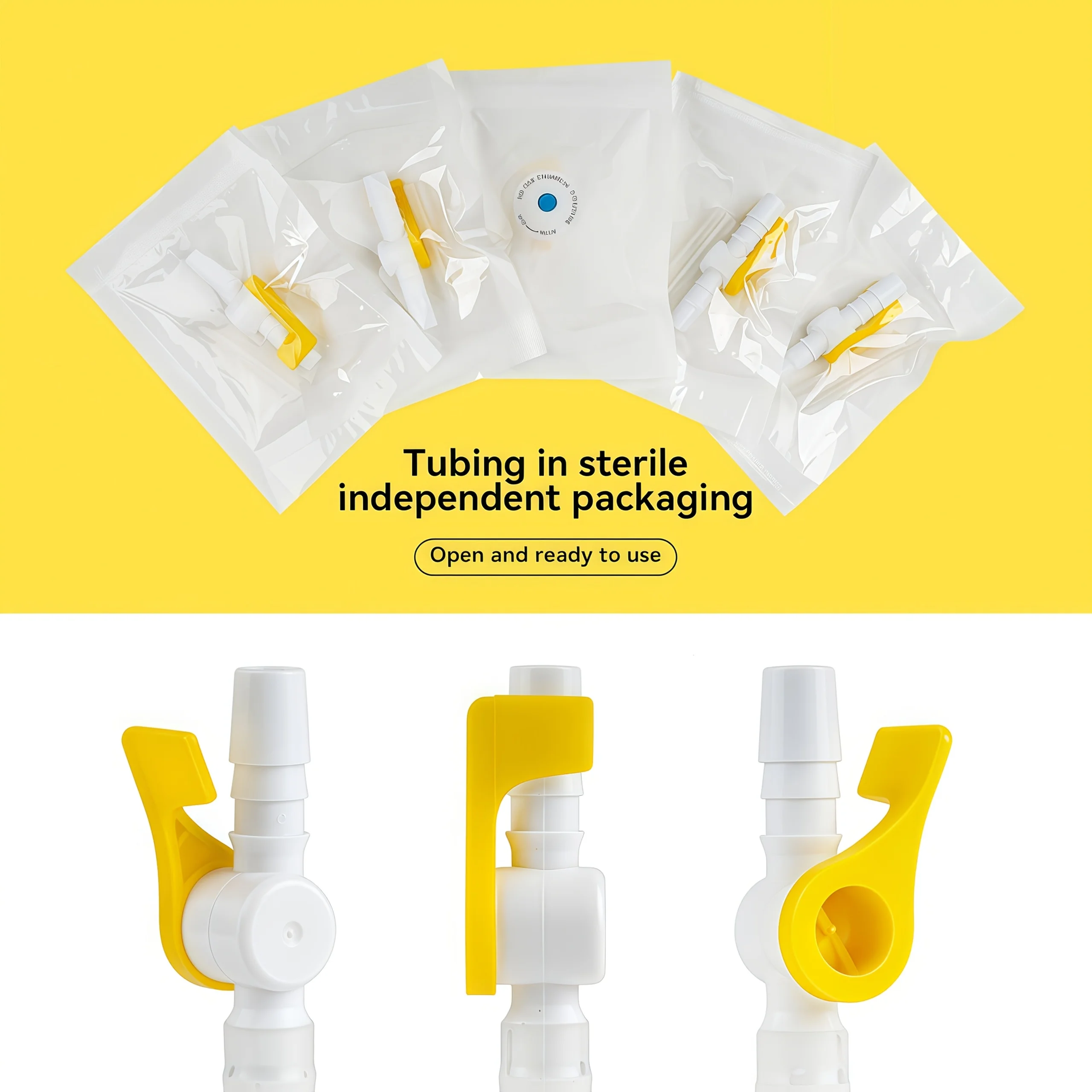 4 pieces/14 pieces Comfort Flow Catheter Valve - Easy to use lever faucet, smooth edges, tubes optimized for comfort of urinatio
