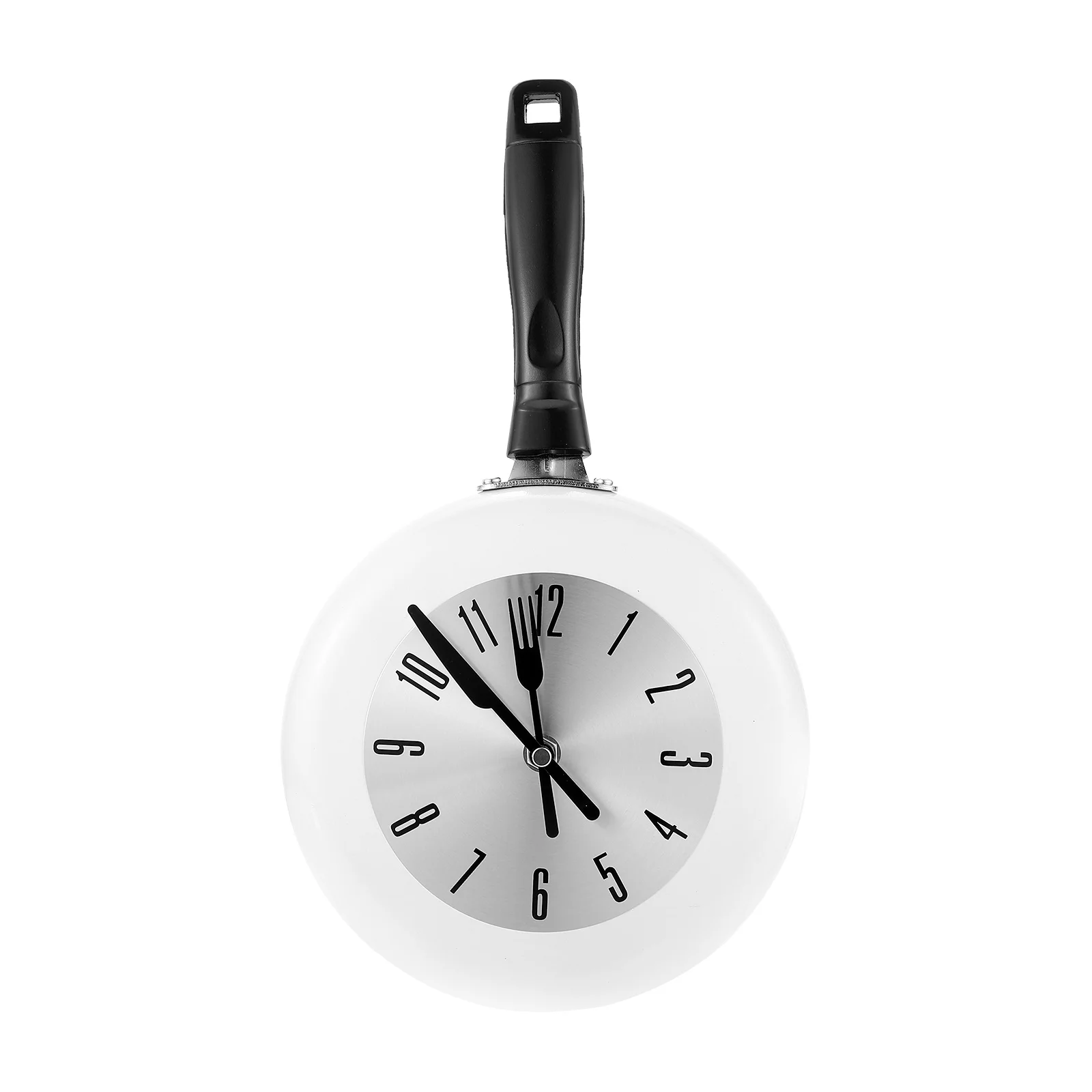 Pan Wall Clock Operated Clocks for Living Room Decor Griddle Frying Shaped Kitchen Theme Metal Hanging Mute Office