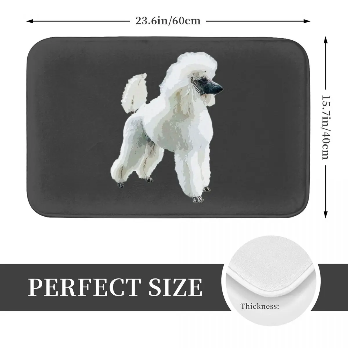 White Poodle Gorgeous Dog Doormat Anti-skid Super Absorbent Bath Mats Home Entrance Rugs Kitchen Bedroom Carpet Outdoor Footpad