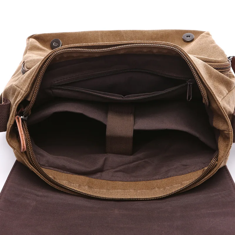 Vintage Bag Canvas Laptop Shoulder Bag Messenger Bag Men Casual Crossbody Bags School Bookbag