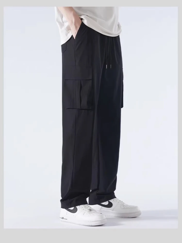 

Japanese overalls men 2024 summer new retro loose straight tube brand boys wide legs all match casual pants