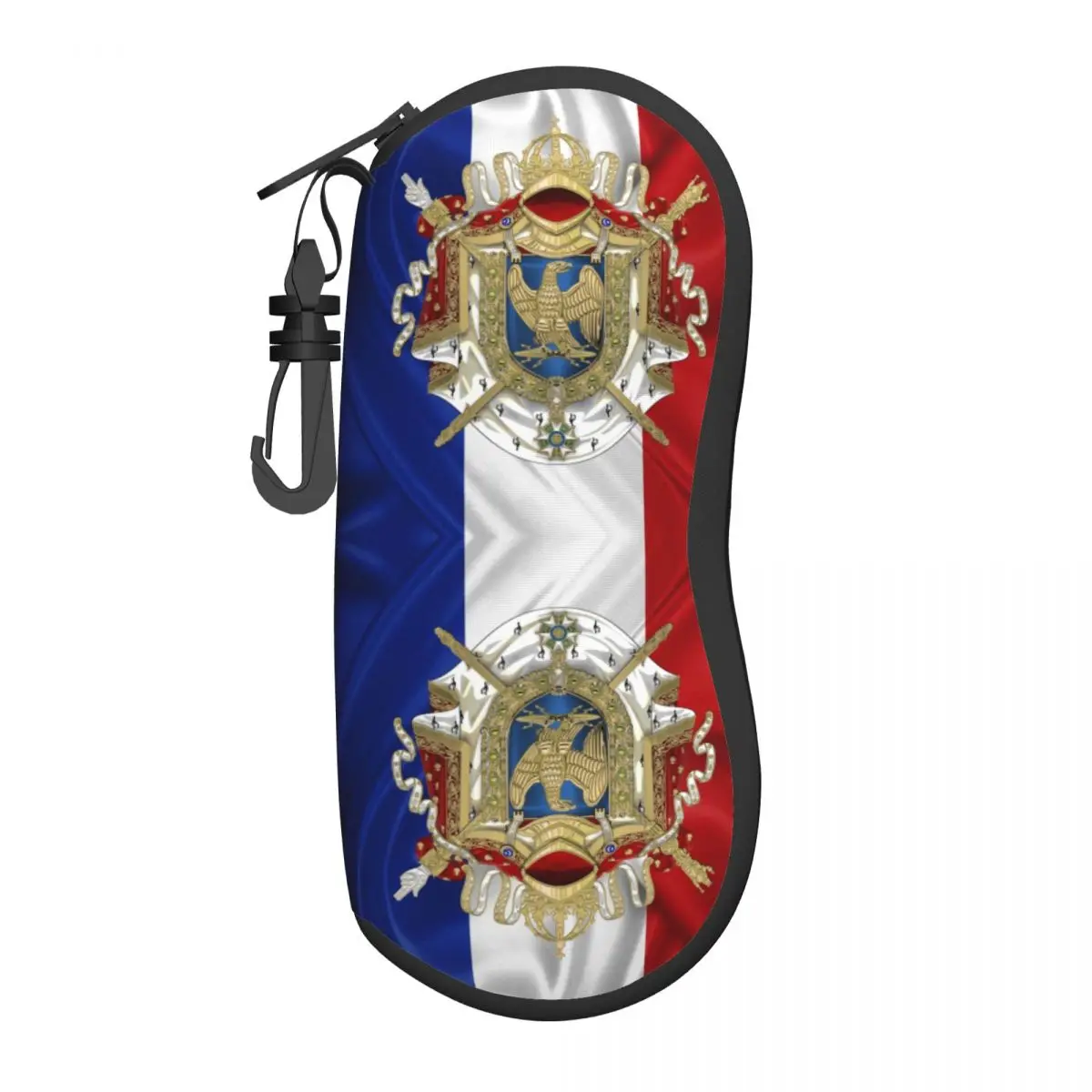 Custom French Flag France Empire Napoleon Shell Glasses Case Unisex Cool Coat Of Arms Eyeglasses Case Sunglasses Protector Box