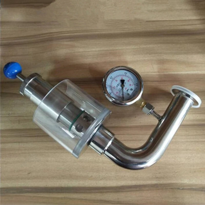 Sanitary Stainless Steel Air Pressure Relief Valve with manometer for fermentation tank