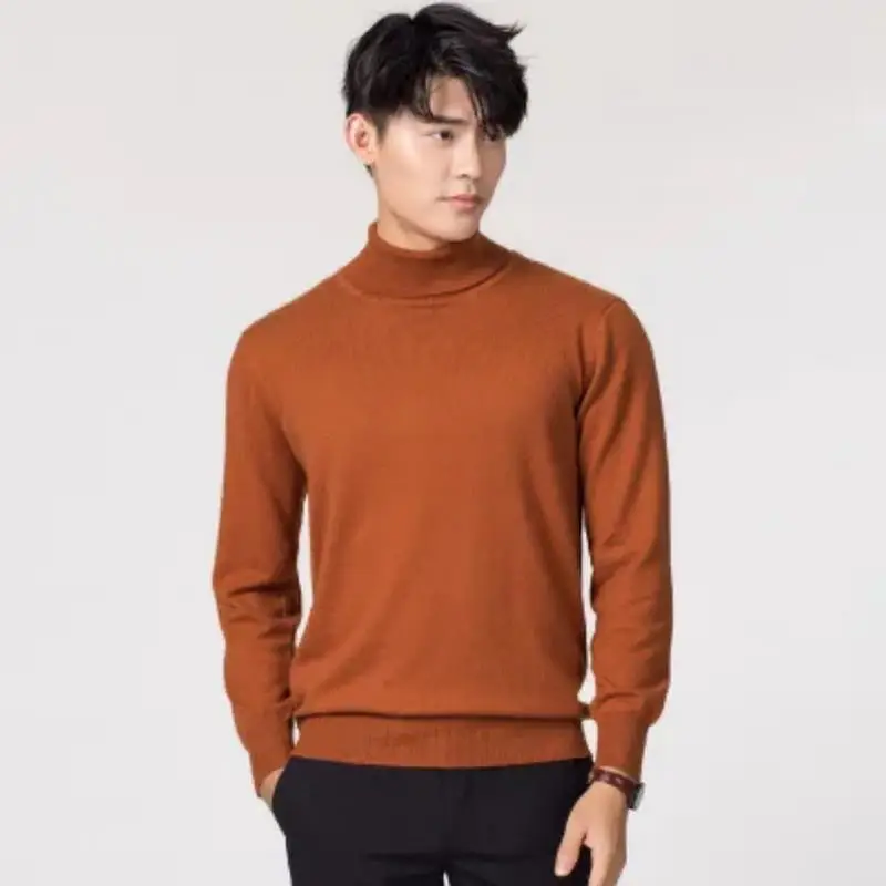 Cashmere Cotton Blend Turtleneck Men Pullovers 2024 Autumn Winter Daily Jumper Jersey Hombre Pull Homme Knitted Sweater