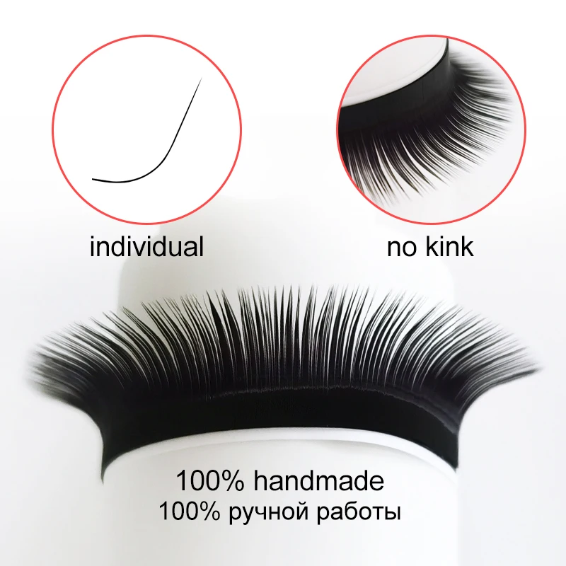 Mix 8~13 mm 12 lines Handmade Korean Pbt Eyelash Extension Natural Soft Faux Mink Eyelashes False Lashes For Extension