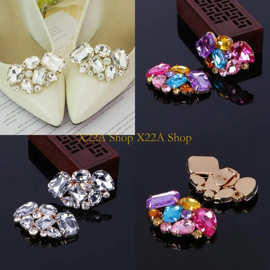 Unique Color Shoe Clips Fashion for Triangle Glass Wedding Bridal Decoration Accessorie