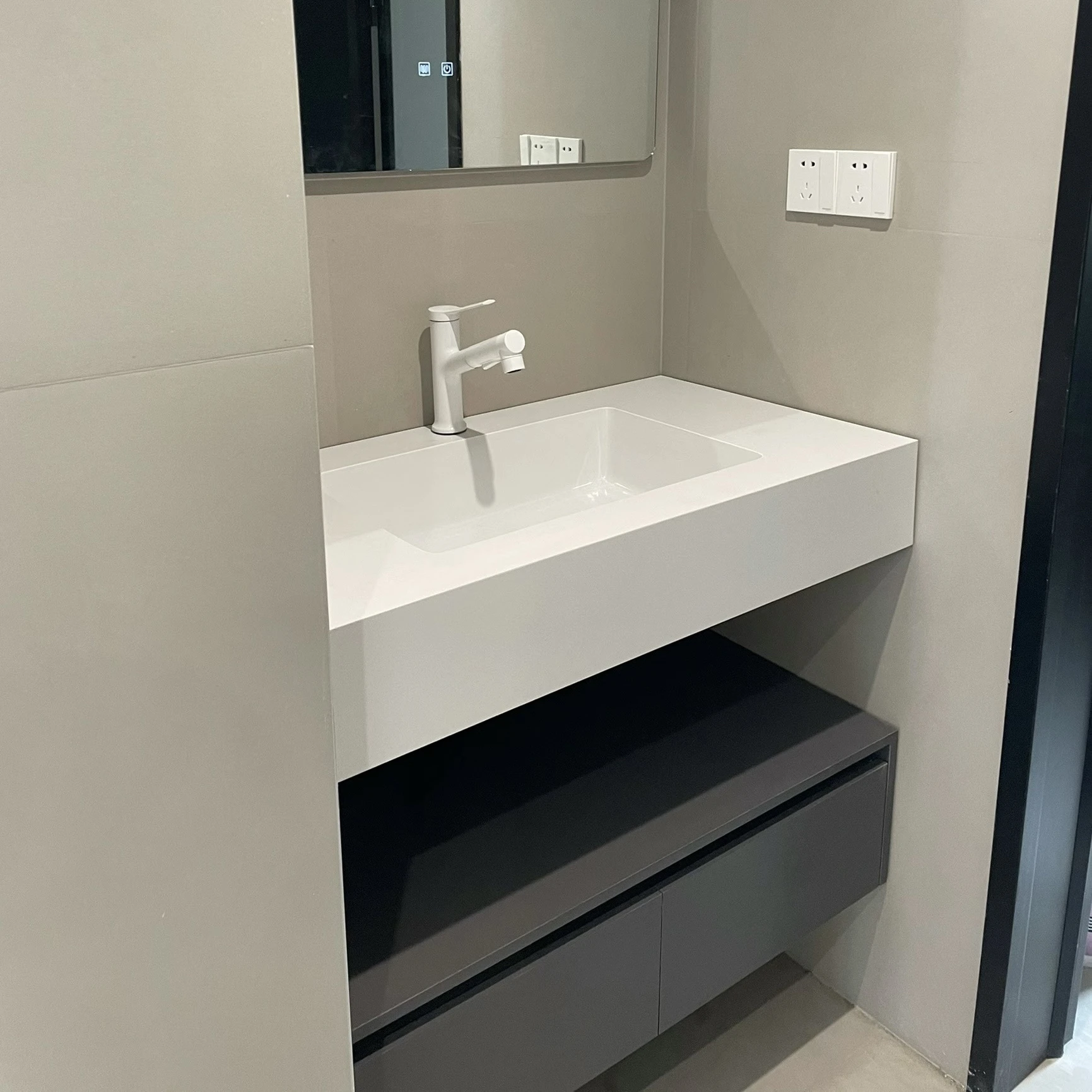 

Split rock slab bathroom cabinet seamless integrated ceramic basin toilet hand washbasin cabinet combination washbasin basin