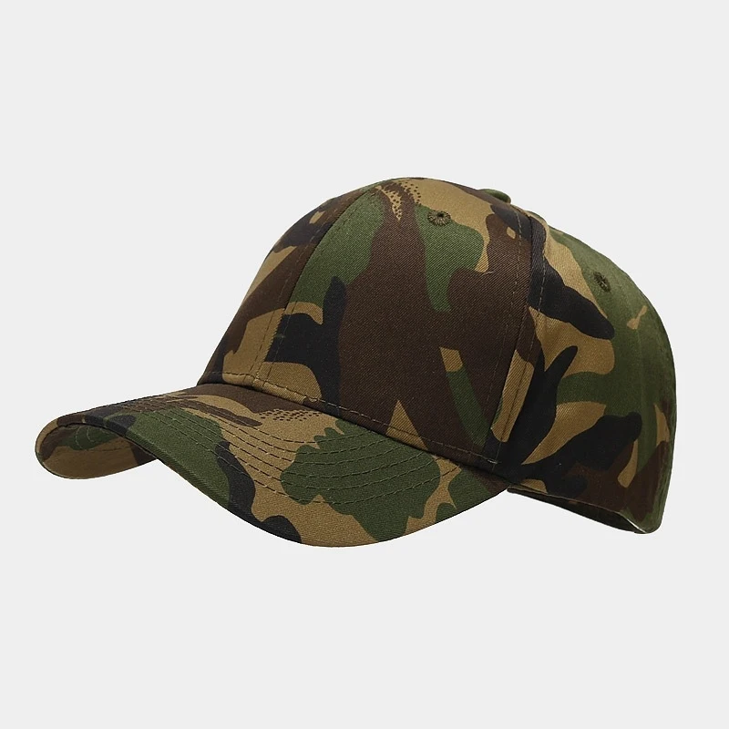 Woodland Camouflage Baseball Cap Adjustable Cotton Military Style Dad Hat Casual Outdoor Sun Hat for Men view 6