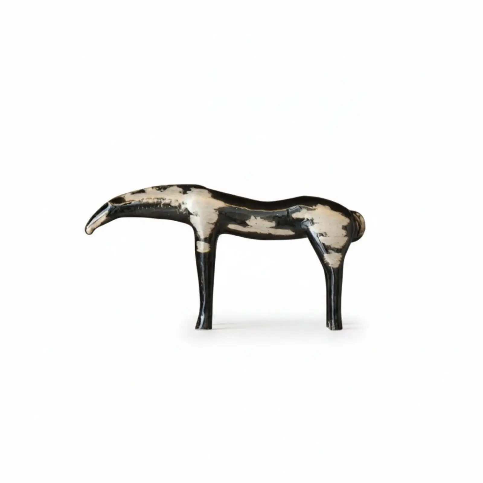 Porcelain Ceramic Figurine Display Cabinet for Interior Decor Animal Sculpture Glazed Art Statue for Shelf Display
