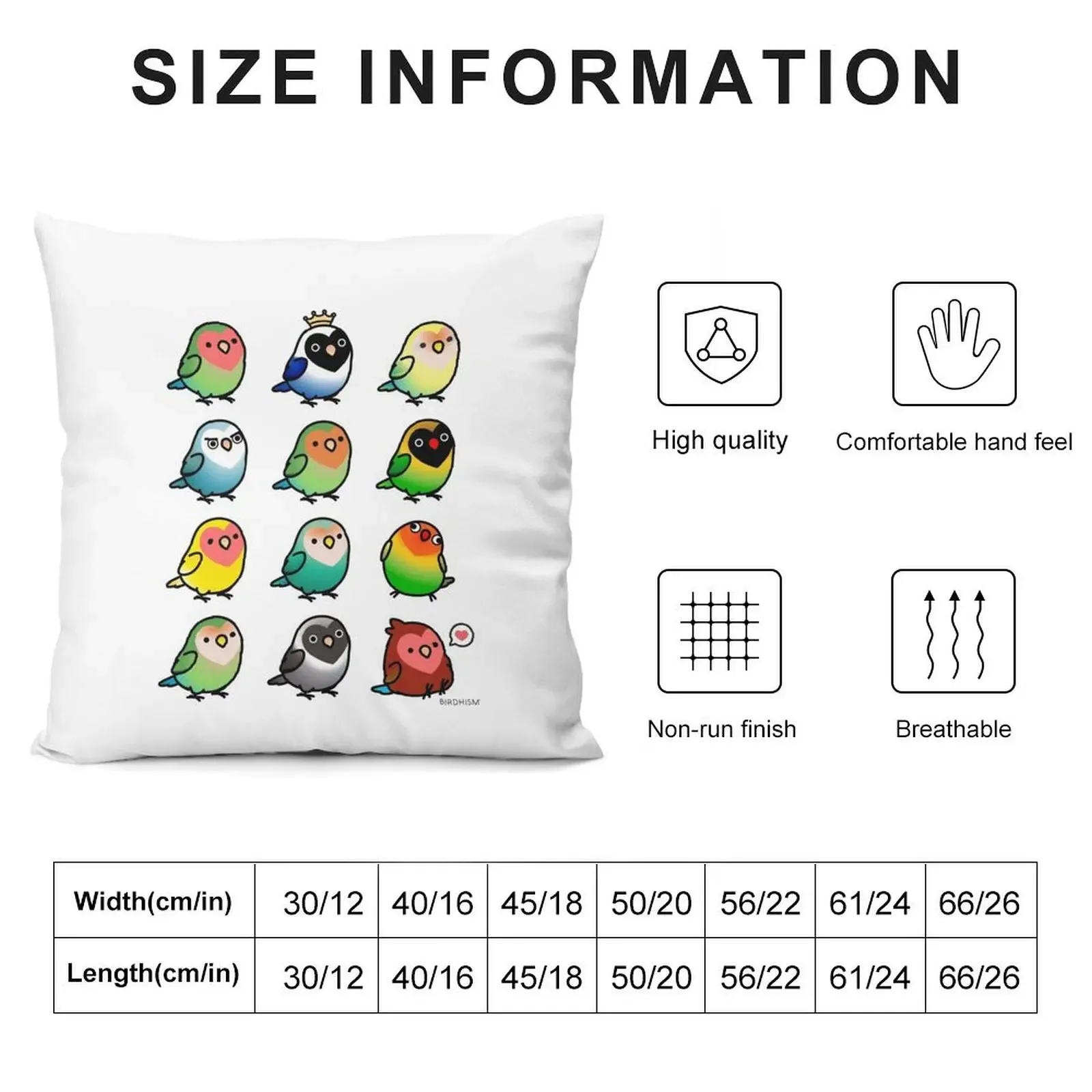 Chubby Lovebirds Throw Pillow pillow pillowcase Cushions For Sofa Sofa Covers Cushion Cover pillow