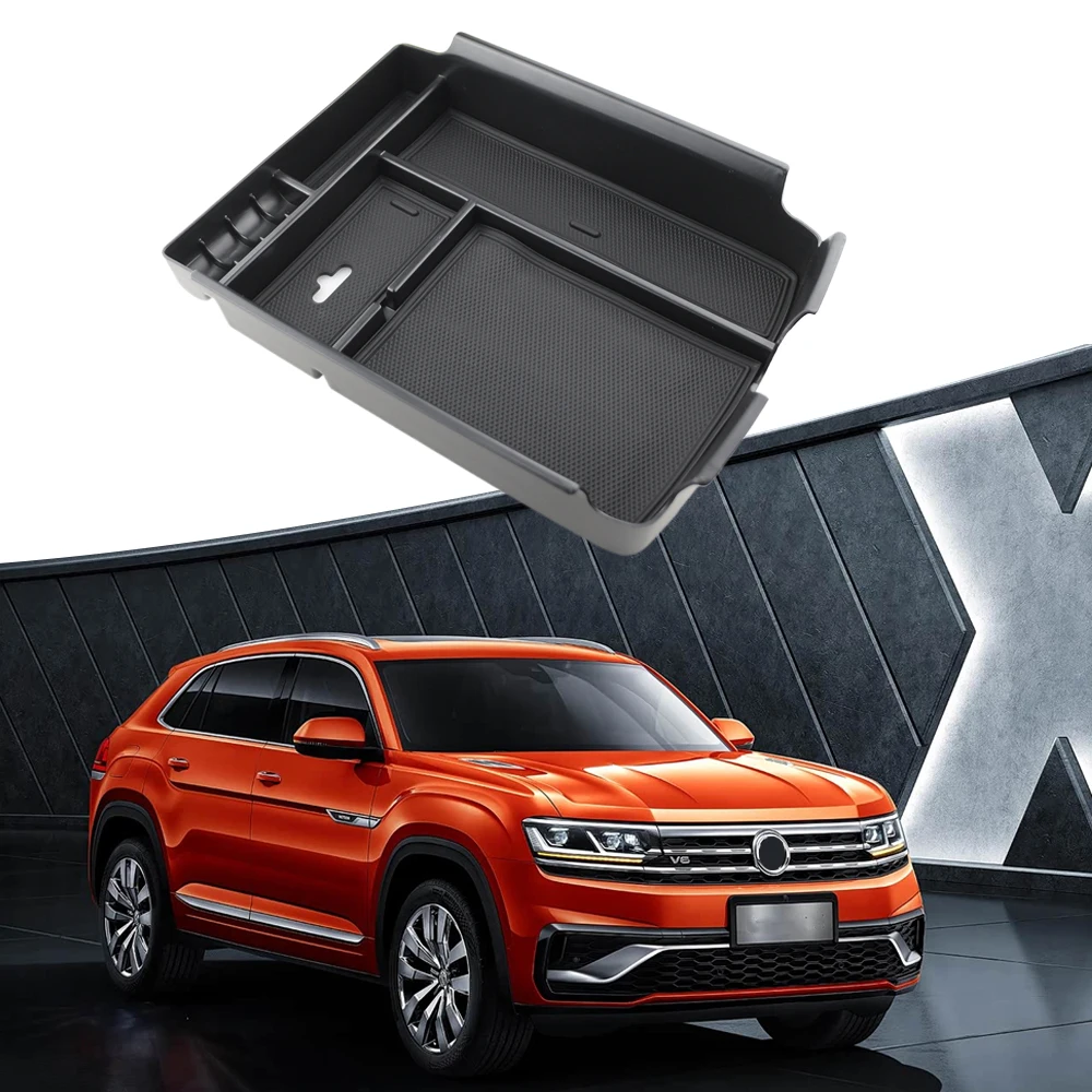 Caja de Almacenamiento para Reposabrazos de Coche para VW Volkswagen Atlas Teramont 2017-2023, Bandeja Organizadora para Consola Central, Accesorios