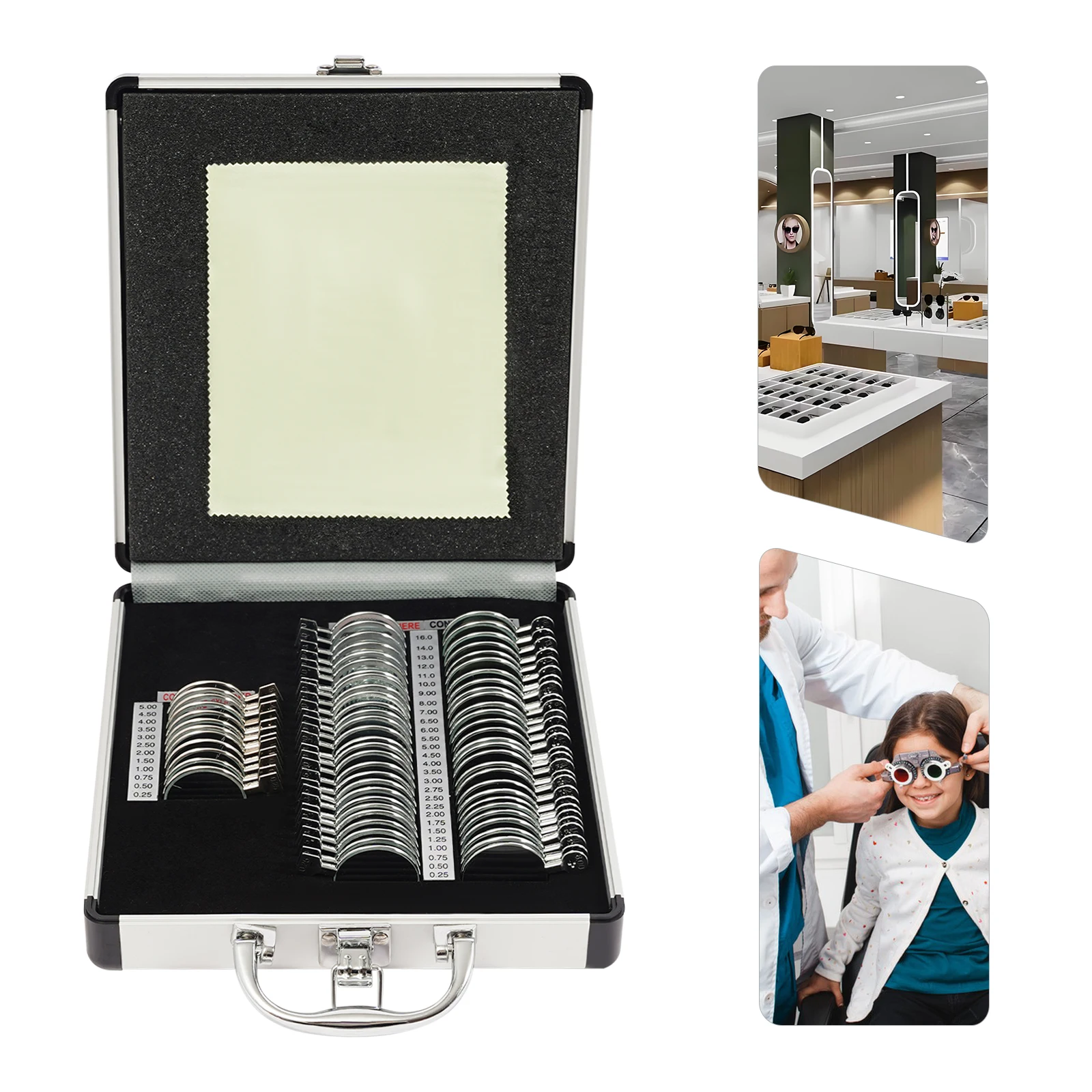 68 Trial Lens Set Ophthalmic Trial Lens Case Optical Instrument Aluminum Carry Case