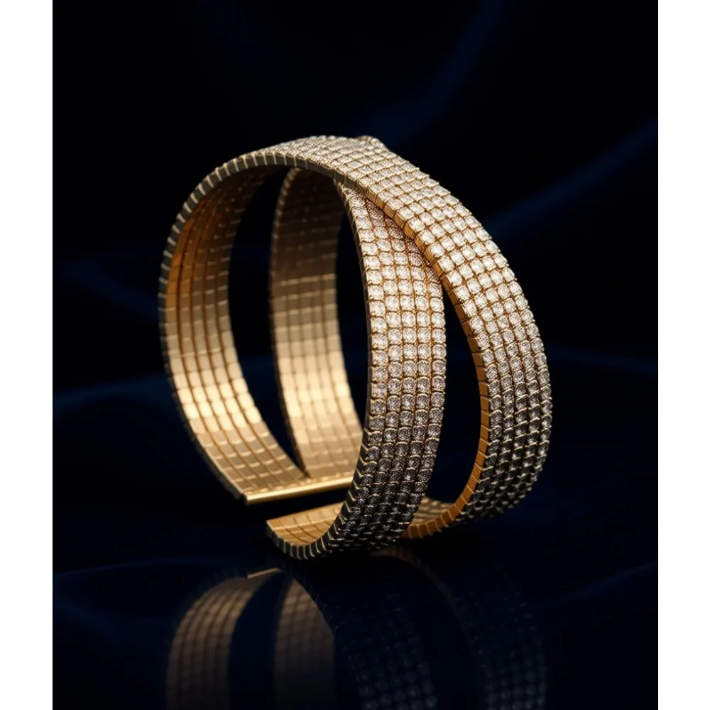 

Серебряный браслет-манжета с многослойными кристаллами и стразами для женщин: для свадьбы, выпускного, вечеринки, свидания