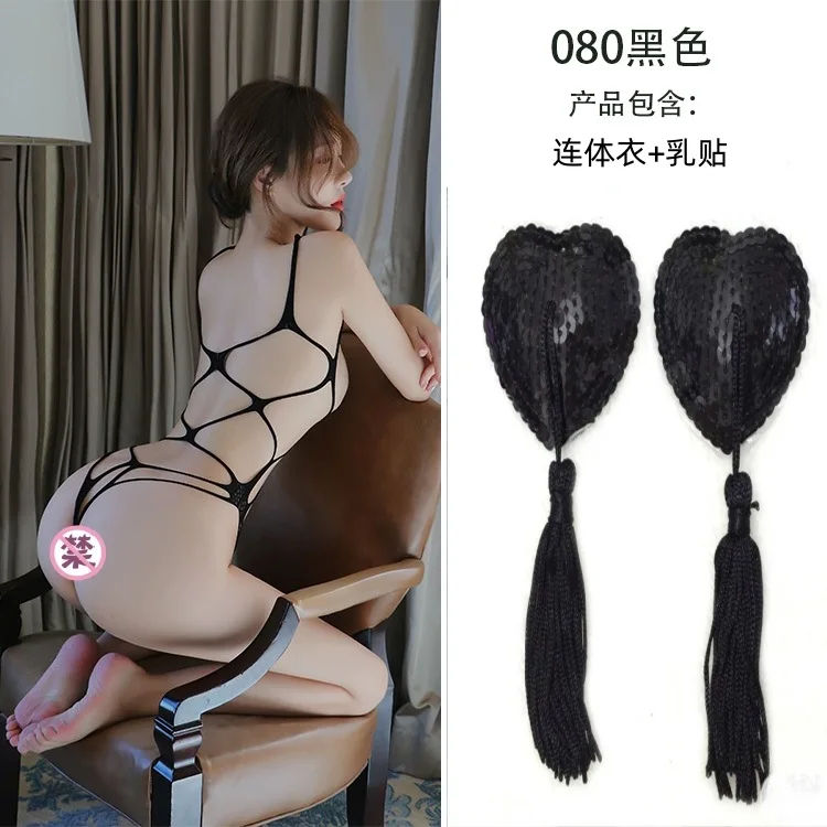 

Long Night Sexy Lingerie for Women European and American Style Sexy Lingerie Plus Size Transparent Bodysuit Open Crotch Stockings Dropshipping 080