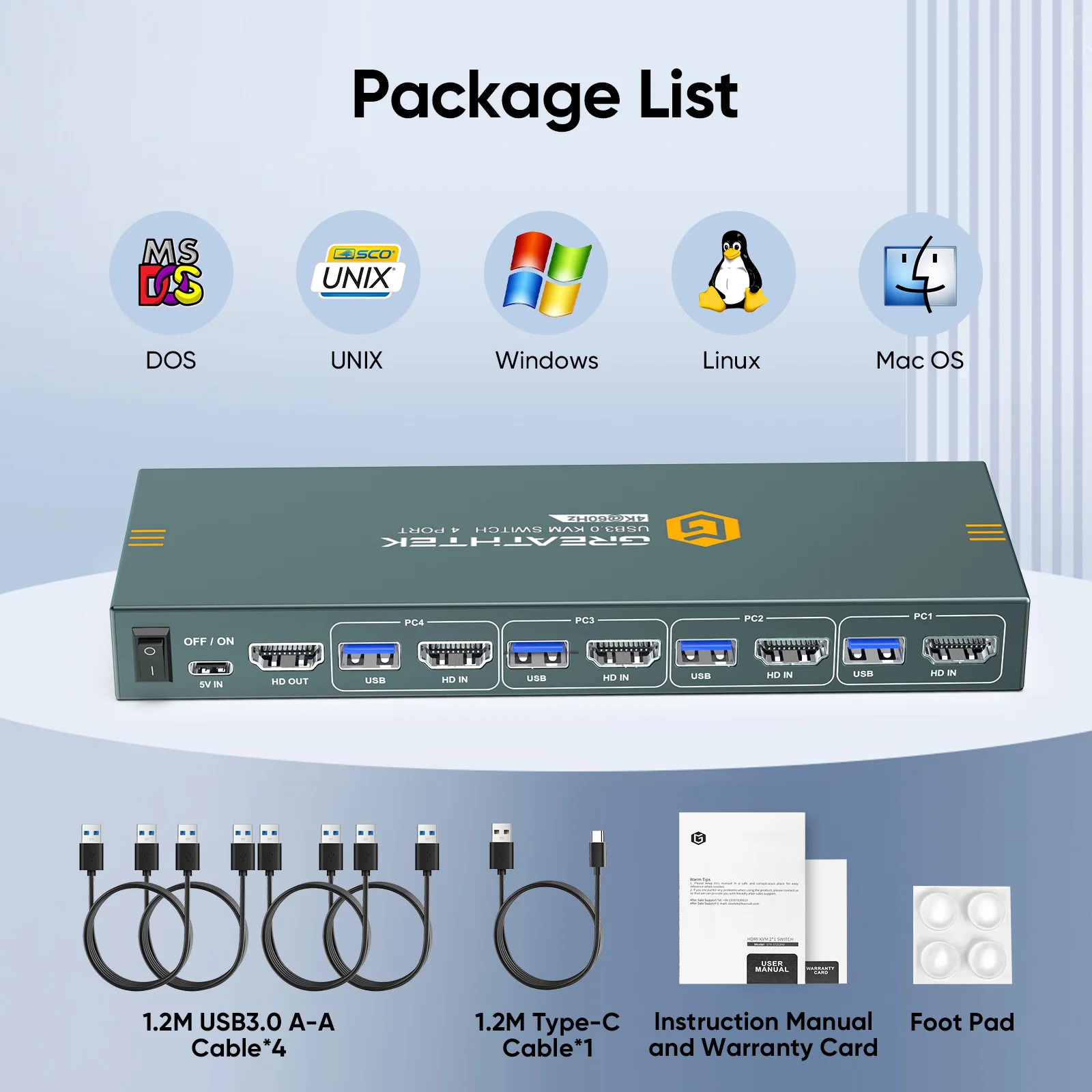PWAY 4K @ 60 Гц HDMI KVM переключатель 4 в 1 выход Поддержка HDMI 2,0 HDCP 2,2 с USB порт Hotkey переключатель настольный компьютер, принтер клавиатура мышь