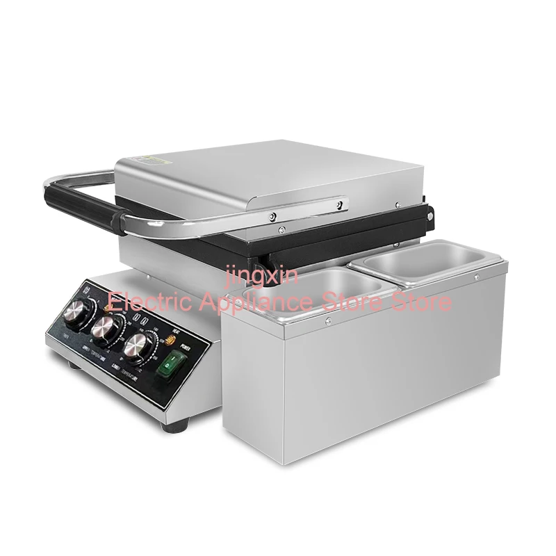 Commercial electric waffle maker large single monolithic waffle cake machine grid square waffles with Oil Leakage Slot 110/220v